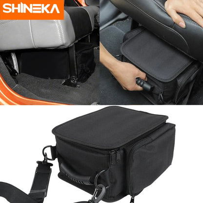 SHINEKA Organizer for Jeep Wrangler JK JL JLU 2007-2023 Sports Rubicon Gladiator JT Backseat Rear Under Seat Storage Bags Box