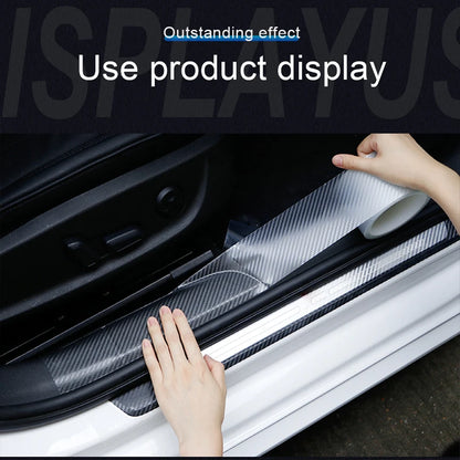Transparent Carbon Fiber Car Sticker Door Edge Film Anti Scratch Auto Door Sill Protector for Bumper Trunk Household Car Styling