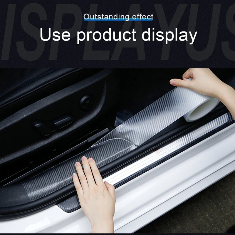 Transparent Carbon Fiber Car Sticker Door Edge Film Anti Scratch Auto Door Sill Protector for Bumper Trunk Household Car Styling