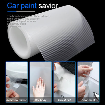 Transparent Carbon Fiber Car Sticker Door Edge Film Anti Scratch Auto Door Sill Protector for Bumper Trunk Household Car Styling