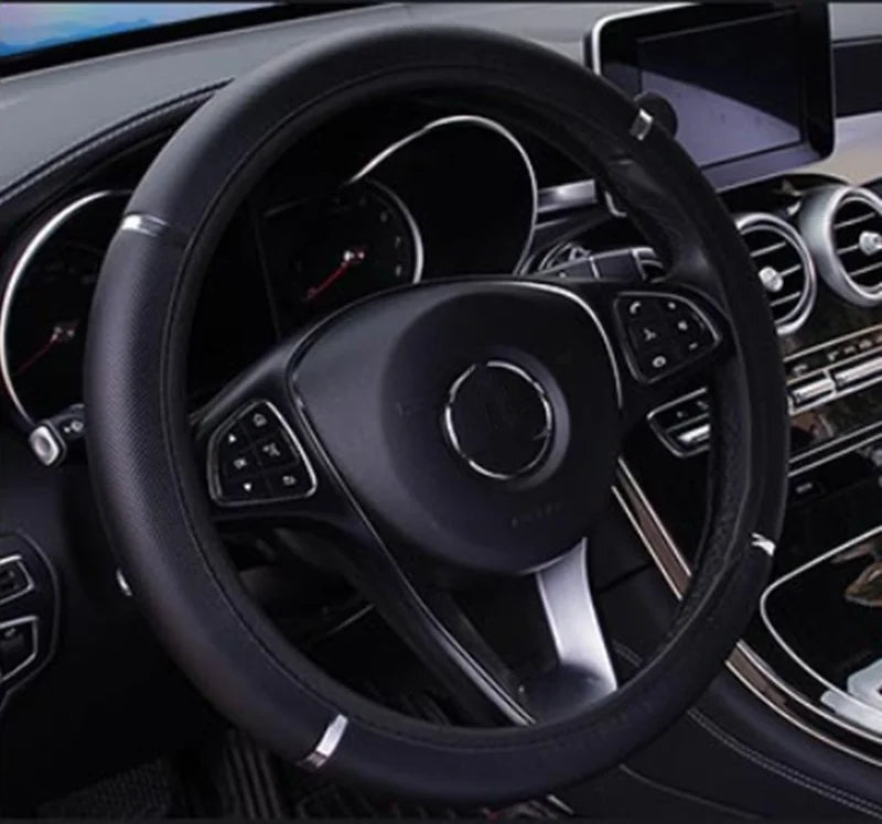 Anti Slip Auto Decoration PU Leather Steering Covers Car-styling Universal Car Steering Wheel Cover 37-38cm Diameter