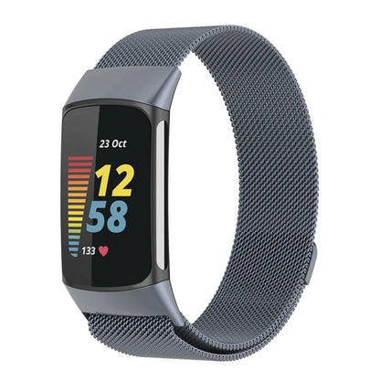 Metal Band For Fitbit Charge 5 6 Smart Watch Mesh Magnetic Loop Sport Strap For Fit Bit Charge 5 6 Bracelet Stainless Steel