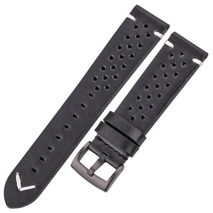 Breathable Watchband Strap Oil Wax Genuine Leather 18mm 20mm 22mm 24mm Women Men Cowhide Wrist Watch Band Black Brown Belt
