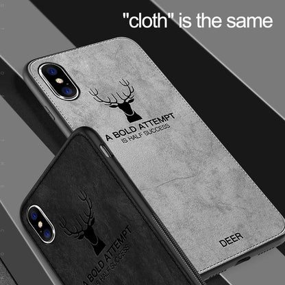 Luxury Deer Print Cloth Texture Case For iPhone 15 14 13 12 Mini 11 Pro X XS MAX XR Phone Cases Soft Cover Silicone Shockproof