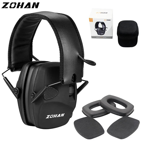 ZOHAN Shooting Hearing Protection Electronic Tactical Headset Noise Cancelling Hunting Earmuffs Shoot with Replacement Ear Pads