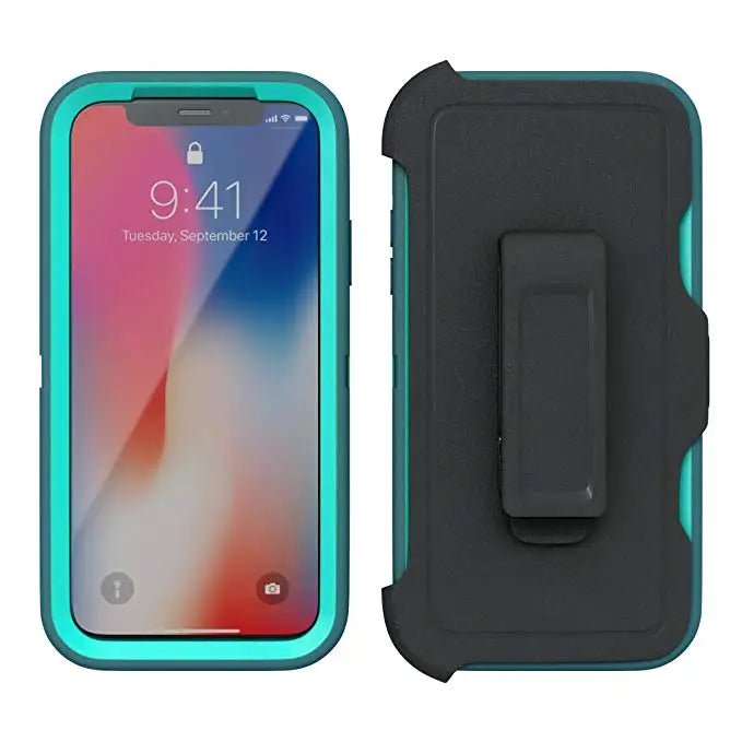 3 in 1 Armor Shock Proof Case for iPhone X XS MAX XR Defender Clip Case for iPhone 16 15 14 13 12 11 Pro Max Mini 6 6s 7 8 plus