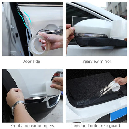 SEAMETAL Car Stickers Door Edge Protector Universal Car Door Sill Sticker Anti Scratch Transparent Film Protection Accessories