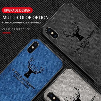Luxury Deer Print Cloth Texture Case For iPhone 15 14 13 12 Mini 11 Pro X XS MAX XR Phone Cases Soft Cover Silicone Shockproof