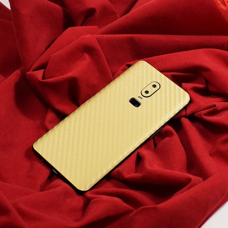 3D Carbon Fiber Skins Film Wrap Skin Phone Back Paste Sticker For OnePlus 7 Pro One Plus 7 1+6T 1+6 Pure Color Matte Film