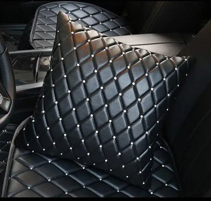 New Luxury Crystal Car Steering Wheel Covers for Women Girls Leather Rhinestone Covered Steering-Wheel Car Interior Accessories