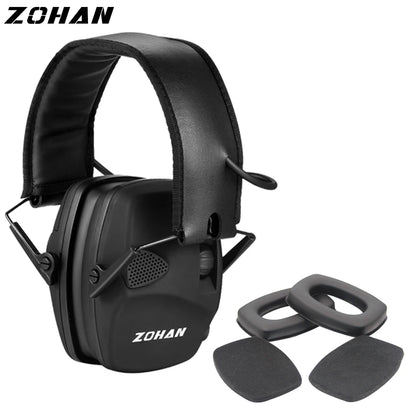 ZOHAN Shooting Hearing Protection Electronic Tactical Headset Noise Cancelling Hunting Earmuffs Shoot with Replacement Ear Pads