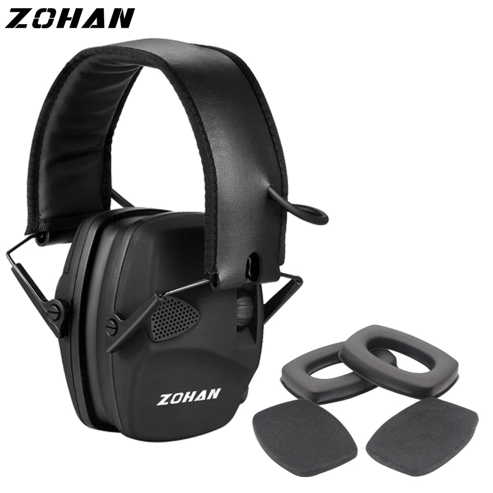 ZOHAN Shooting Hearing Protection Electronic Tactical Headset Noise Cancelling Hunting Earmuffs Shoot with Replacement Ear Pads