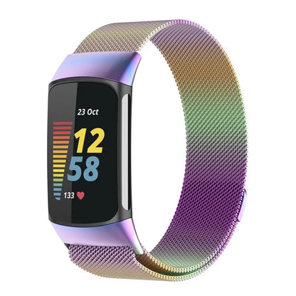 Metal Band For Fitbit Charge 5 6 Smart Watch Mesh Magnetic Loop Sport Strap For Fit Bit Charge 5 6 Bracelet Stainless Steel