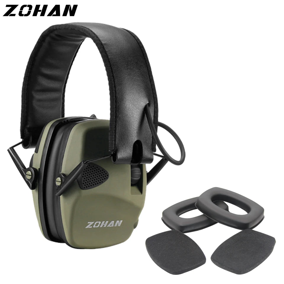 ZOHAN Shooting Hearing Protection Electronic Tactical Headset Noise Cancelling Hunting Earmuffs Shoot with Replacement Ear Pads