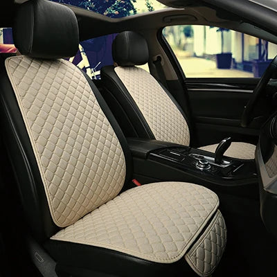 Universal Car Seat Cover Protector Linen Front Rear Back Flax Summer Cushion Pad Mat Sedan Suv Pick-up Car Interior Accessories