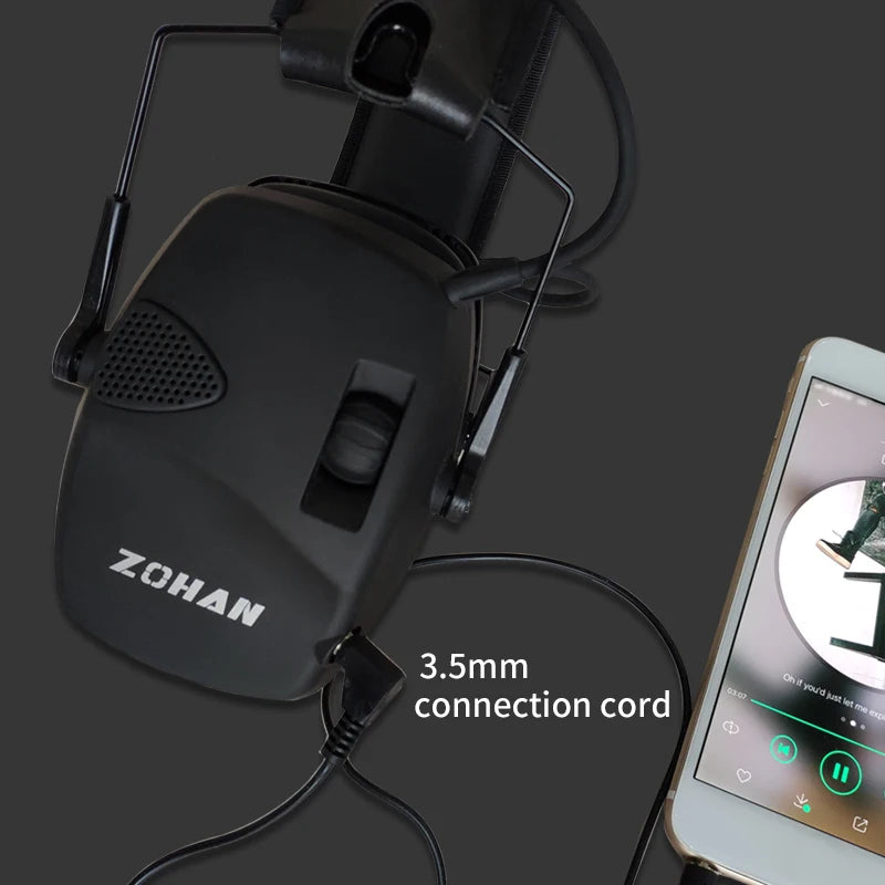 ZOHAN Shooting Hearing Protection Electronic Tactical Headset Noise Cancelling Hunting Earmuffs Shoot with Replacement Ear Pads