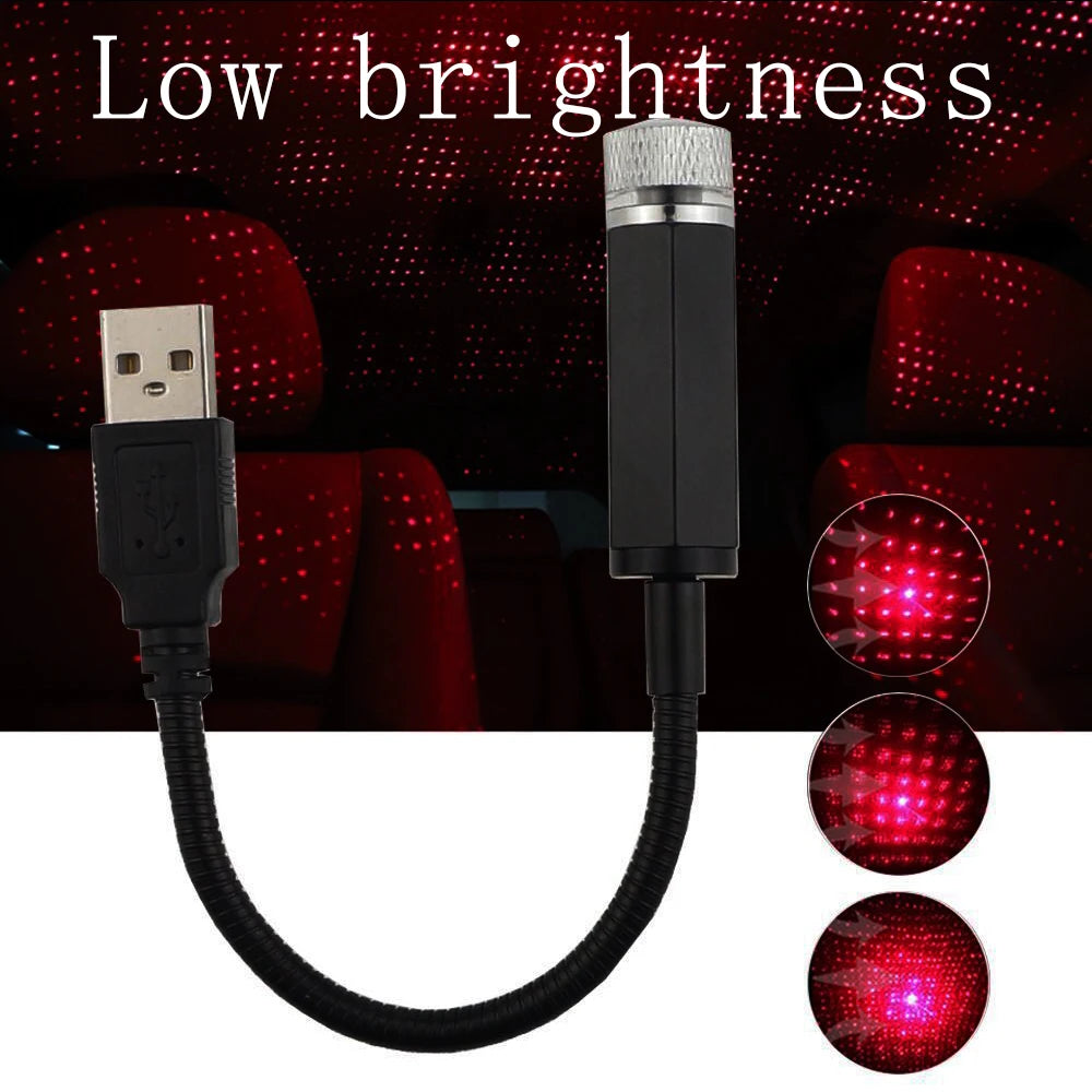 1PC Mini LED Car Roof Star Night Lights Projector Light Interior Ambient Night Starry Sky USB LED Decorative Lights
