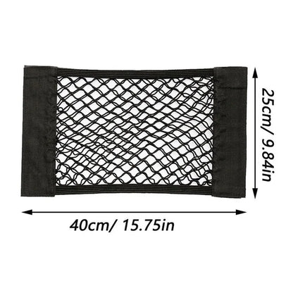 Car Back Rear Trunk Seat Elastic String Net Magic Sticker Mesh Storage Bag Pocket Cage Auto Organizer Seat Back Bag