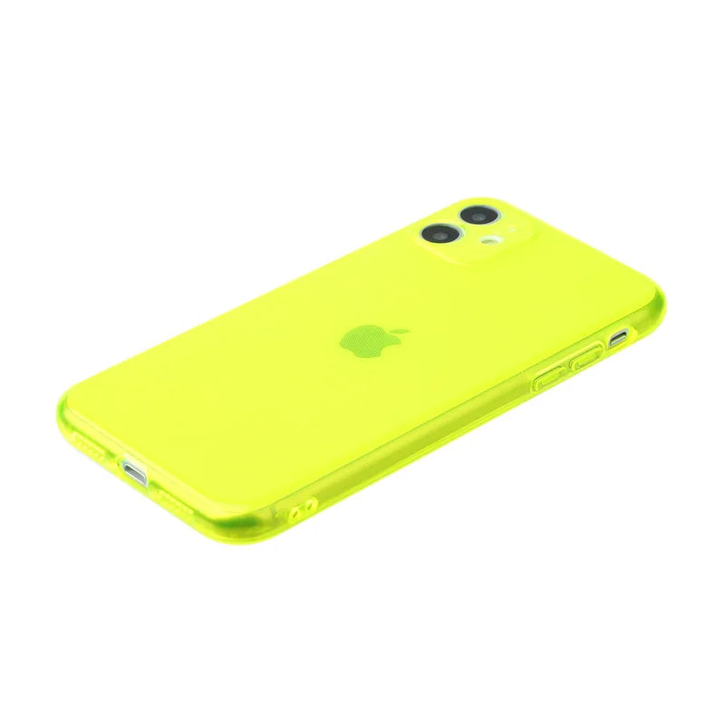Neon Fluorescent Shockproof Case For iPhone 17 Air 16 15 14 Plus 13 12 Mini 11 Pro Max Candy Color Soft TPU Clear Bumper Cover