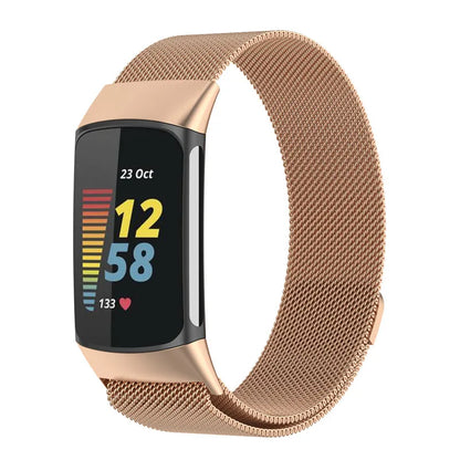 Metal Band For Fitbit Charge 5 6 Smart Watch Mesh Magnetic Loop Sport Strap For Fit Bit Charge 5 6 Bracelet Stainless Steel