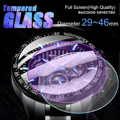 All Size Round Watches Tempered Glass Screen Protector Diameter 32 34 35 36 38 39 40 42 41 mm Protective Film For Smart Watch