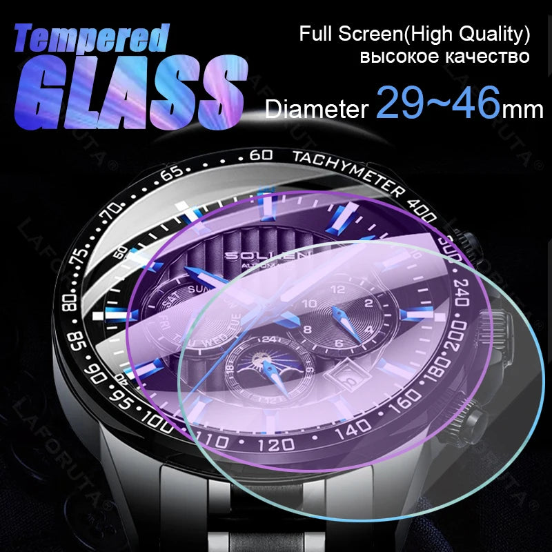 All Size Round Watches Tempered Glass Screen Protector Diameter 32 34 35 36 38 39 40 42 41 mm Protective Film For Smart Watch