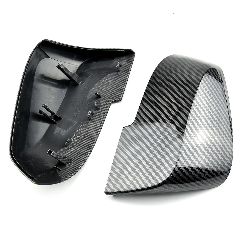 2 Pieces Rearview Mirror Cover Cap Carbon Black for BMW Series 1 2 3 4 X M 220i 328i 420i F20 F21 F22 F23 F30 F32 F33 F36 X1