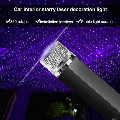 1PC Mini LED Car Roof Star Night Lights Projector Light Interior Ambient Night Starry Sky USB LED Decorative Lights