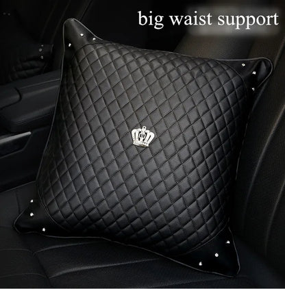 Universal PU Leather Car Steering Wheel Cover Bling Rhinestone Crystal Car Interior Decro with Crystal Crown Accessories Black