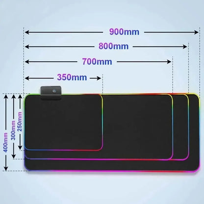 RGB Hexagonal Mouse Pad 900x350 LED Gaming Anime Geometric Luminous Anti-skid Computer Offices Cool Mousepad Desk Mat Laptop Rug
