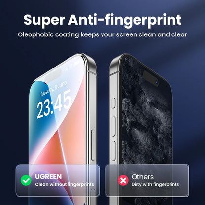 UGREEN 2PCS Screen Protector For iPhone 17 16 15 14 13 12 Pro Max Tempered Glass For iPhone 16 Plus Screen Protectors 15pro Film