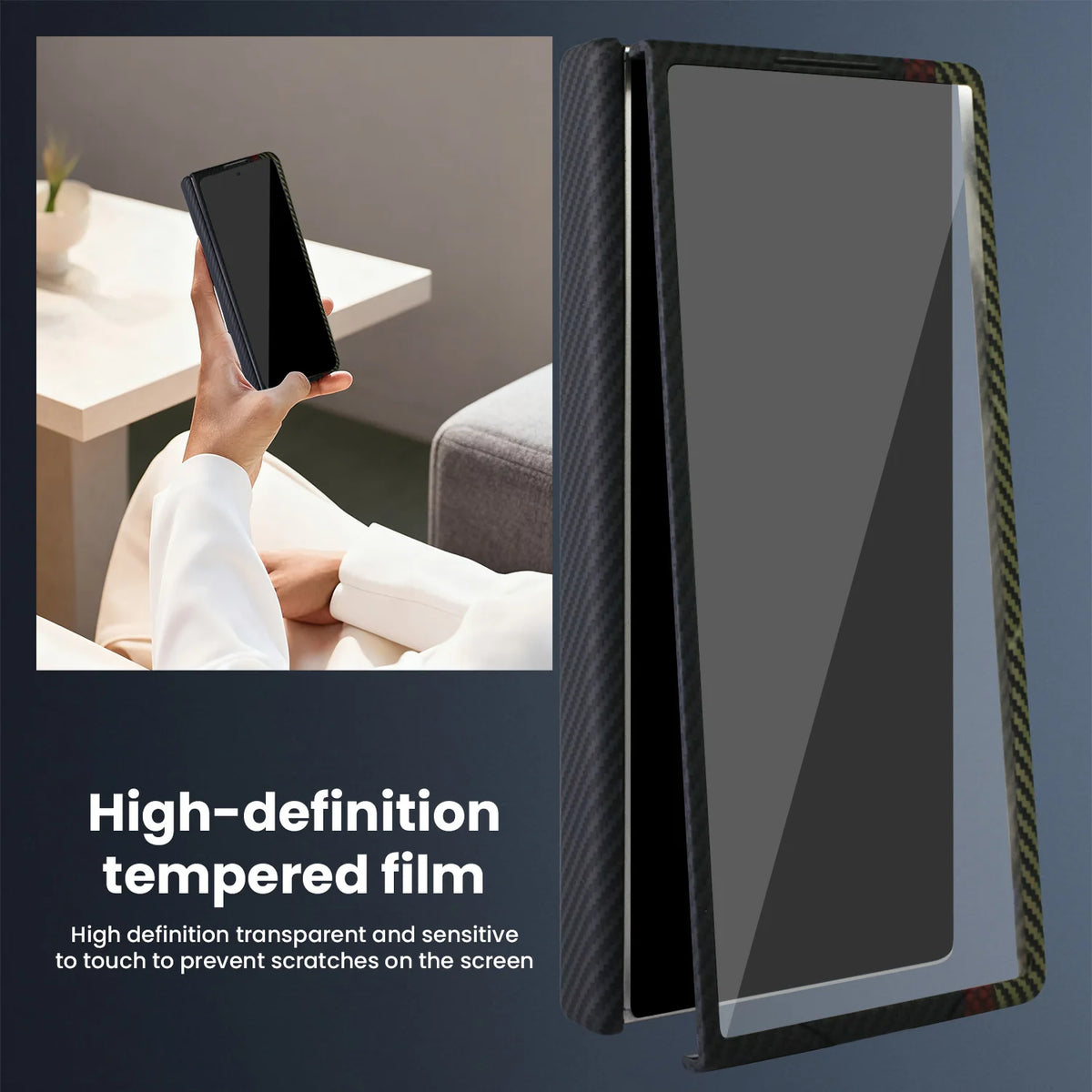 Suitable for Samsung Fold7/Fold6/Fold5/Fold4/Fold3 PC Skin-Feel Material, Transparent, High-End Dopamine Color Scheme