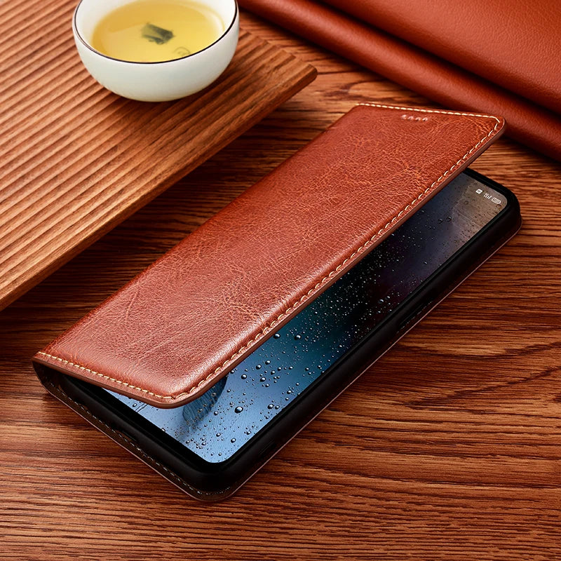 Crazy Horse Genuine Leather Flip Case For Google Pixel 3 4 4A 5 5A 6 6A 7 7A 8 8A 9 10 10A 11 XL Pro Fold Phone Cover Card Cases