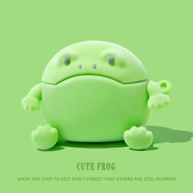 Frog Flocking Plush For Airpods 1 2 3 4 Pro Pro 2 Pro 3 Silicone Earphone Case Accessories Cover