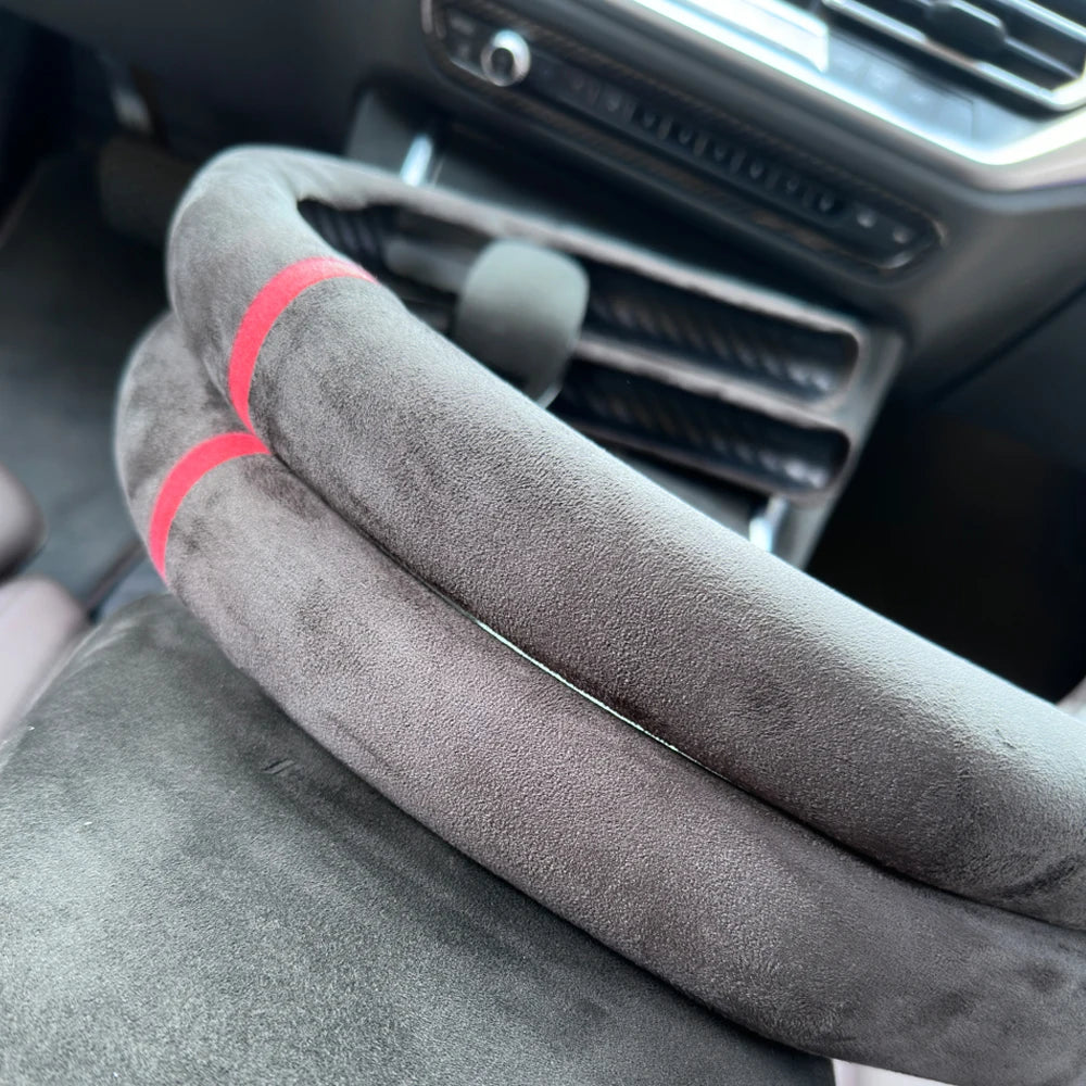 Premium Non-slip Suede Leather Car Steering Wheel Cover Booster Cover For Geely Coolray Boyue Okavango  Icon Emgrand X7 EX5