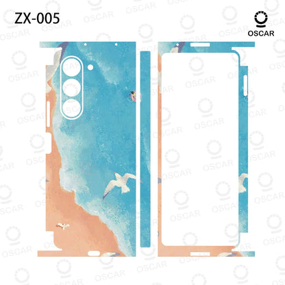 Colorful Anti-Scratch Stickers For Samsung Galaxy Z Fold 5 4 7 6 Fold5 Fold4 Protective Decal Skin Cover Back Film