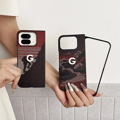 Kevlar Painted Carbon Fiber Texture Case for Official Google Pixel 11 10 Pro Fold for Magsafe Magnetic Wireless Charging Funda