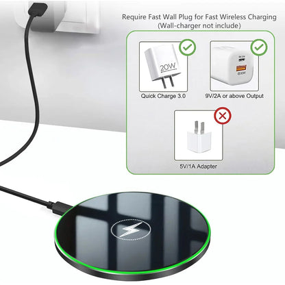 Universal Wireless Charger for Apple iPhone 17/16/15 Pro Max Samsung Galaxy S22/S21 Huawei Xiaomi Google Pixel - Compatible