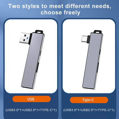 3-in-1 USB 3.0 Hub Dock with Hanging Loop, USB C to Type-C Expander for Laptops and Phones, Wireless Adapter for Expansion, USB
