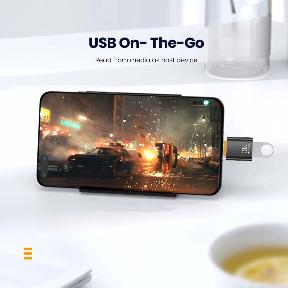 10A USB 3.0 To Type C Adapter OTG Type C Male To USB Female Converter For Laptop Xiaomi Samsung USBC Fast Charging Adaptador