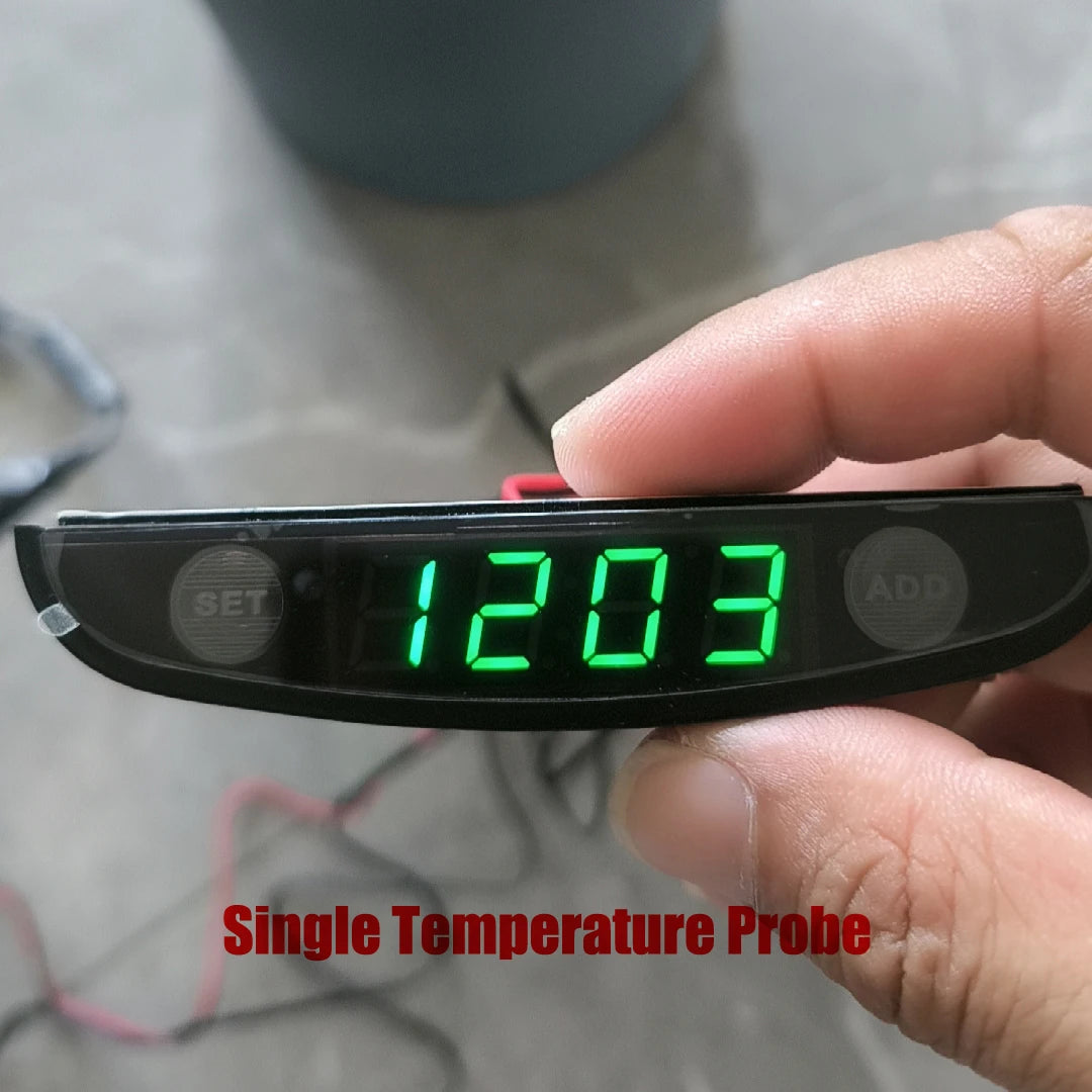 White Red Blue Green 12-24V Moon Type Thermometer Voltmeter Clock LED Display Car Dashboard Clock Dual Temperature Sensor