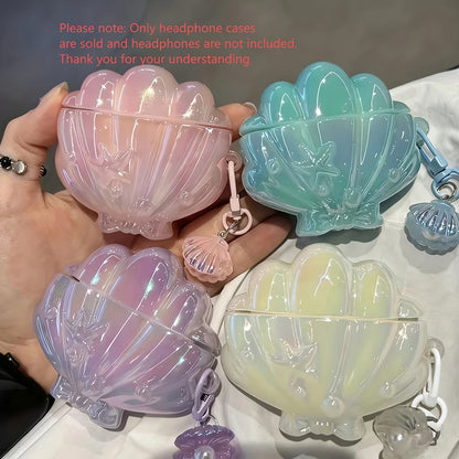3D Blue Shell Earphone Case for AirPods Pro 3 2 Cute Ocean Conch Protective Cover For Airpods 4 3 2021 with Keychain Summer Gift