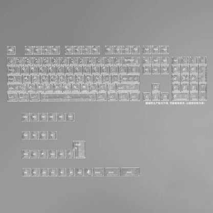 Letter Drive 2026 Forged Carbon Fiber Transparent Keycaps 132 Keys Cherry Profile RGB Backlit Key Cap For Mechanical Keyboard
