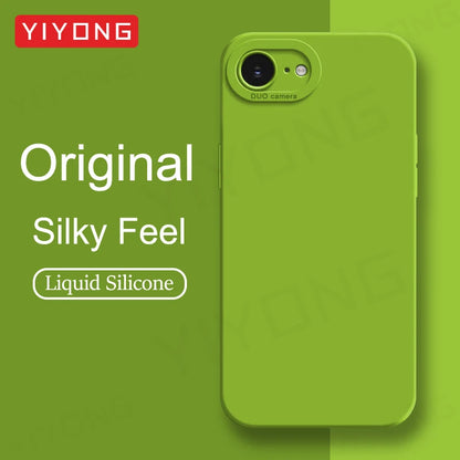For iPhone16e Case YIYONG Luxury Silky Feel Liquid Silicone Soft Cover For iPhone 16e 16 Pro Max iPhone16 Plus 16+ Phone Cases