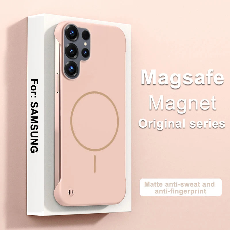 Frameless Magnetic PC Case For Samsung S26 S25 S24 Plus S23 Ultra S20 S21 S10 Note 20 A56 A16 A55 A35 A15 A54 A34 A24 A14 Cover