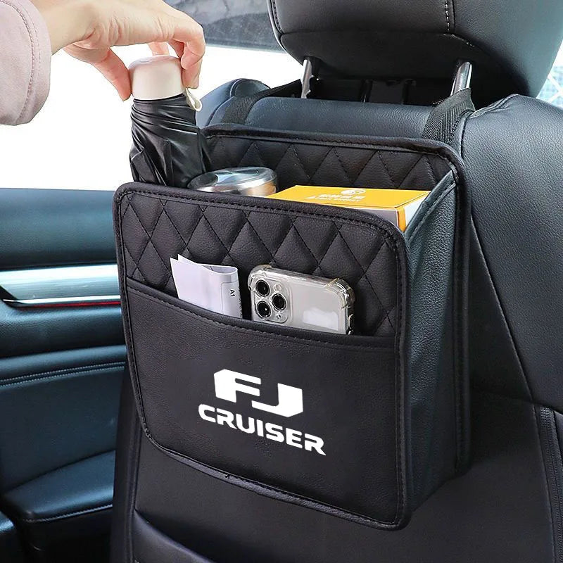 Hanging Car Trash Can Folding Portable Seat Back Storage Bag Garbage Bag Organizer for Toyota FJ CRUISER Accessories waterproof