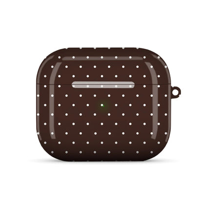 Couture Brown Burgundy Shockproof Protective Glossy HD Hard PC Cover Case For AirPods Earphone 1 2 3 Pro Pro2 With Metal Hook
