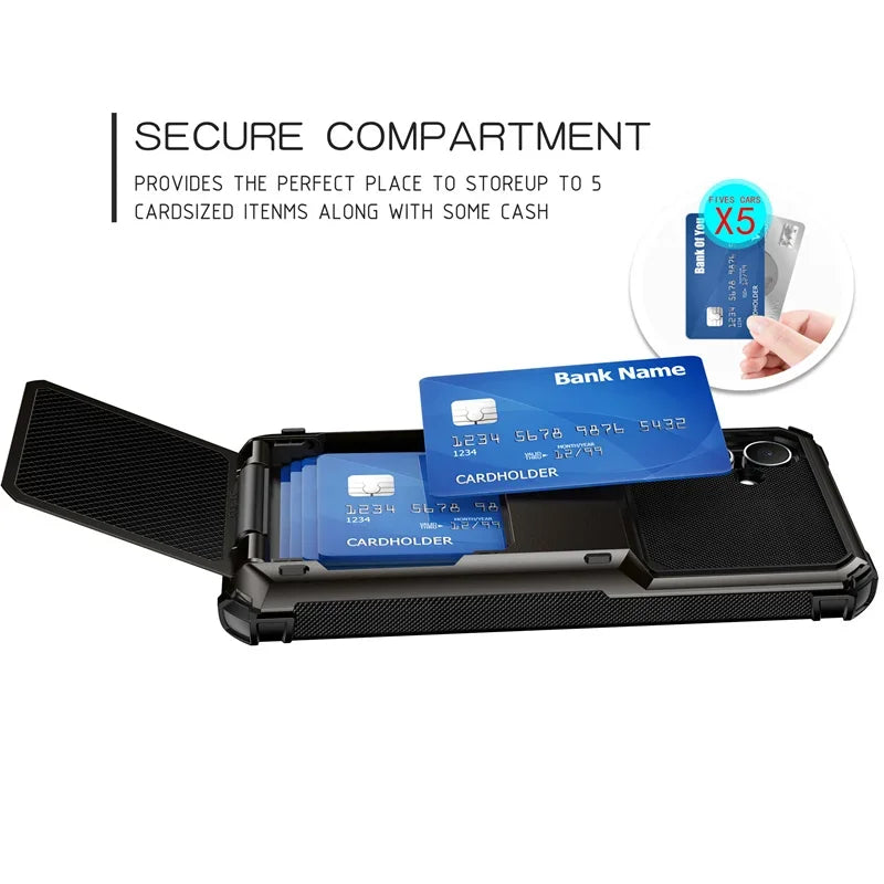 Flip Cards Solt Wallet PC Case For Samsung Galaxy S24 Ultra S23 Plus S22 S21 A15 A25 A35 A55 5G A16 A06 Armor Funda Stand Cover