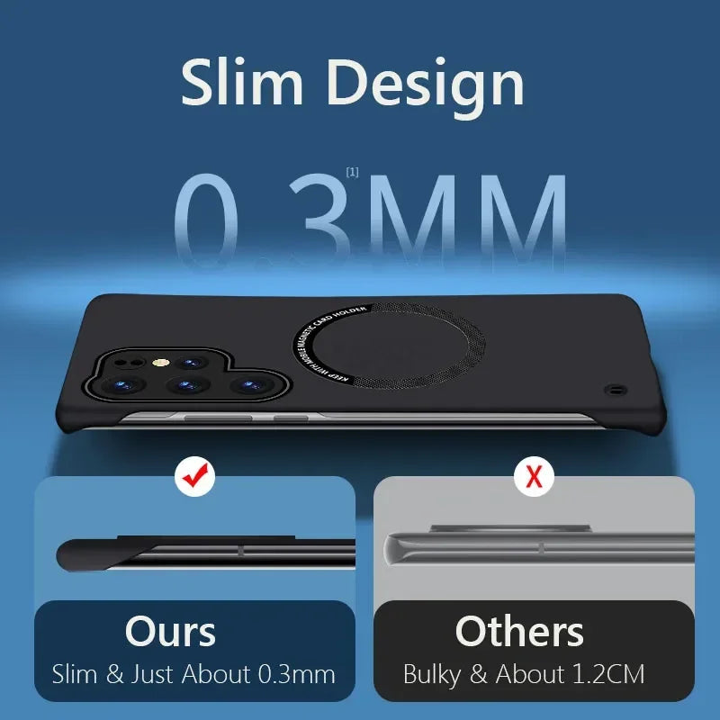 Frameless Magnetic Case For Samsung Galaxy S26 Ultra S25 S24 S23 S22 S21 FE Plus Ultra S21FE Wireless Charging Hard Back Cover