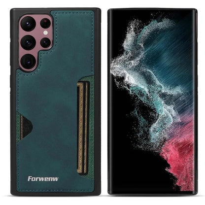 Retro Card Holder PU Leather Case for Samsung Galaxy S26 S25 S24 Ultra S23 S21 FE S22 S20 S10 S9 S8 Plus Note 20 10 Phone Cover